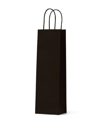 Black Kraft Single Wine Bag